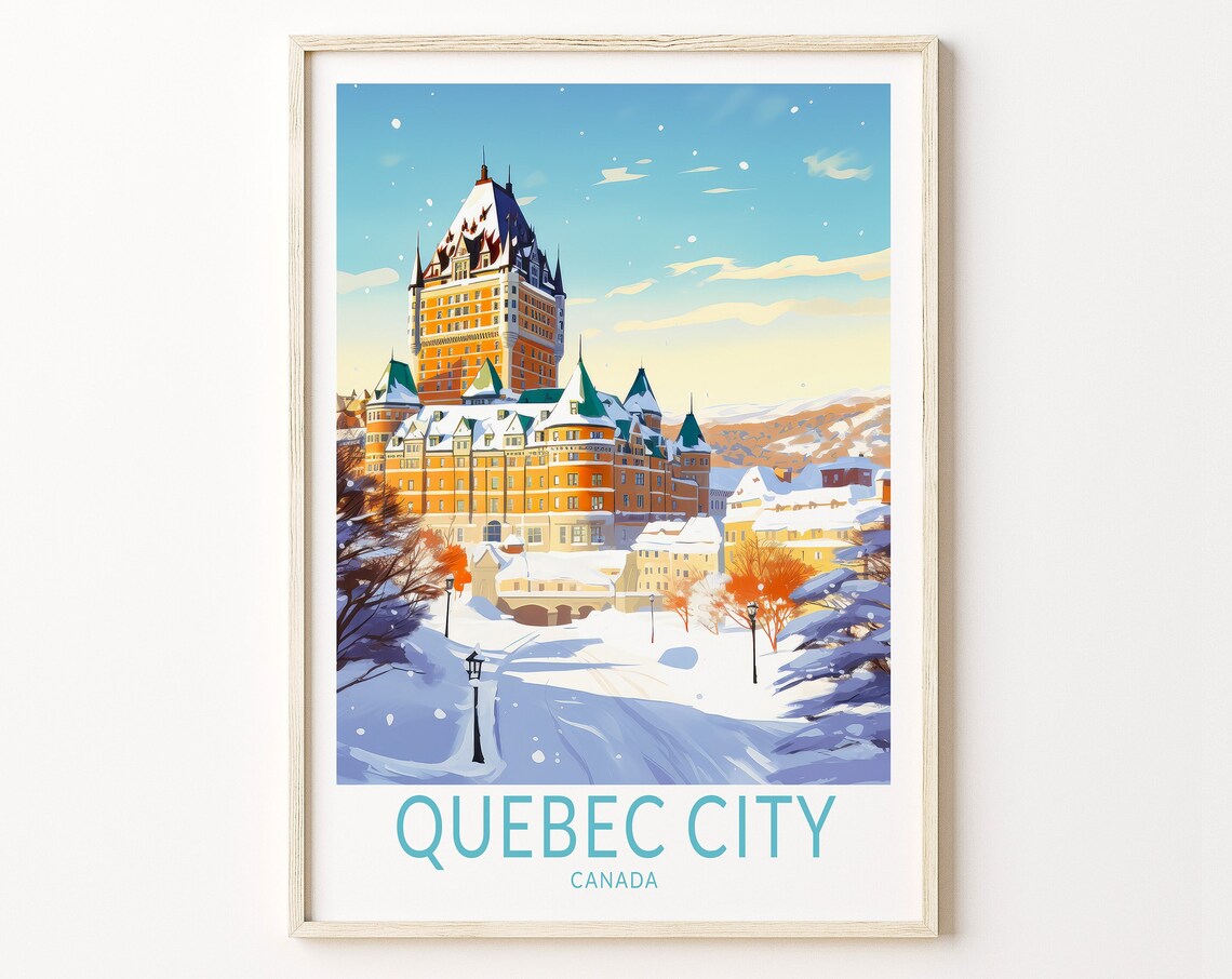 Quebec City Travel Poster, Fairmont Le Château Frontenac