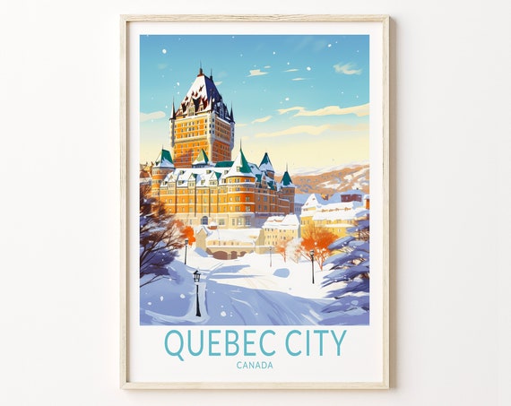 Quebec City Travel Poster, Fairmont Le Château Frontenac