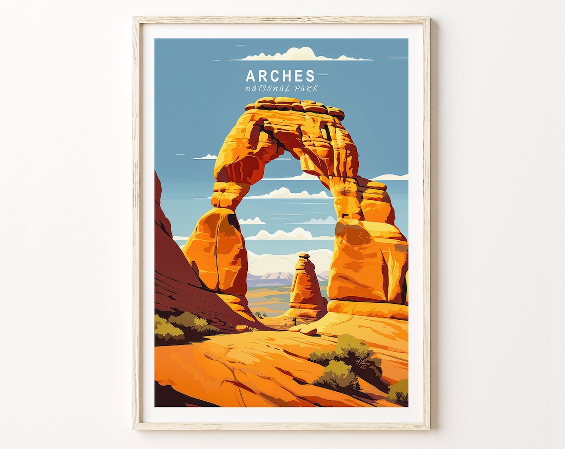 Arches National Park Travel Poster, Personalized Print