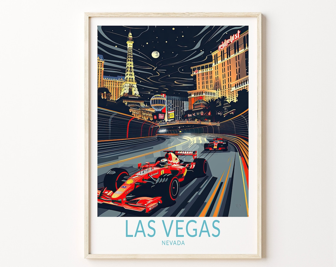 Las Vegas Travel Poster Nevada Travel Wall Art Las Vegas Nevada Print Custom City Travel Poster Birthday Present Home Decor