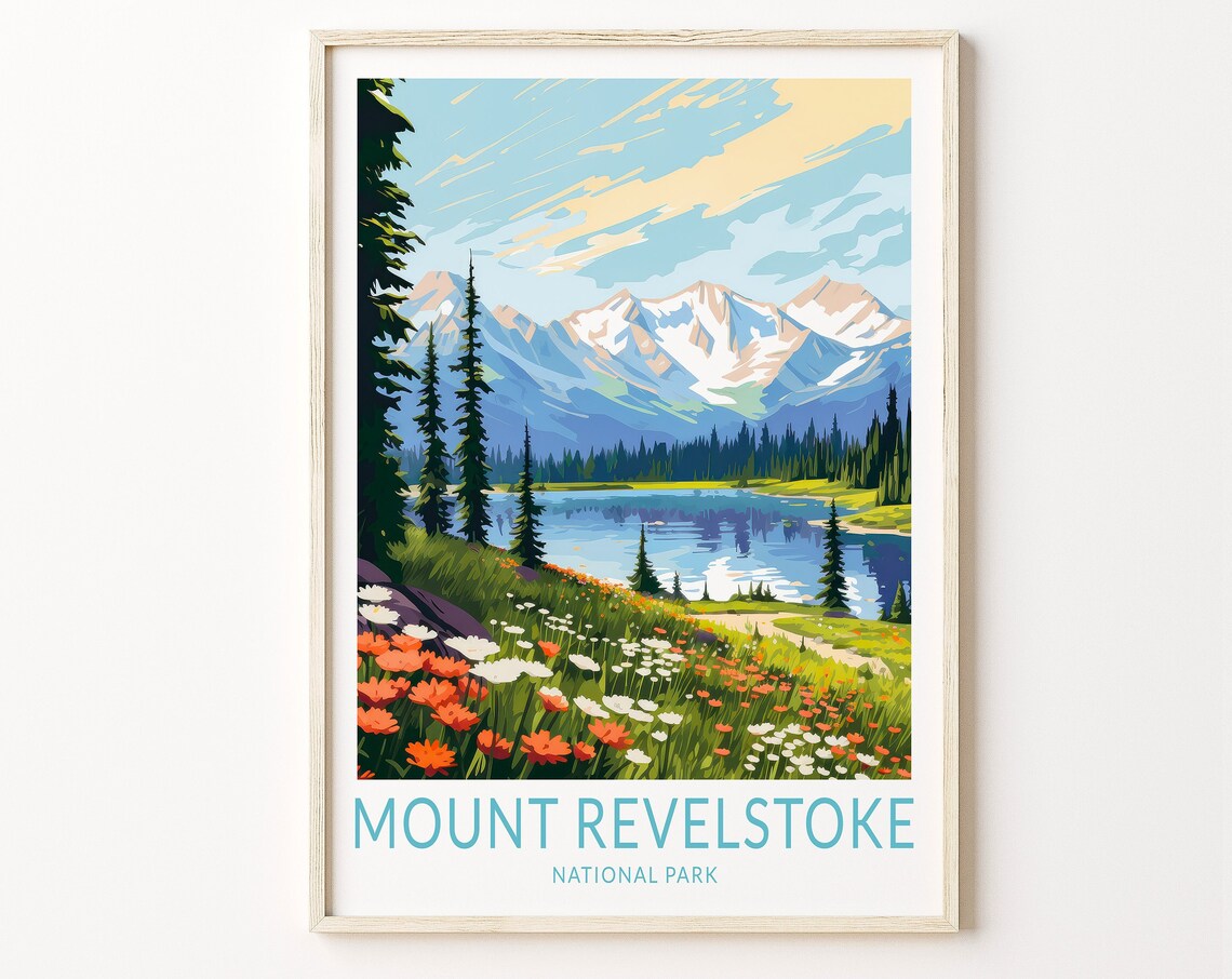 Mount Revelstoke National Park Wildflowers and Alpine Lake Poster