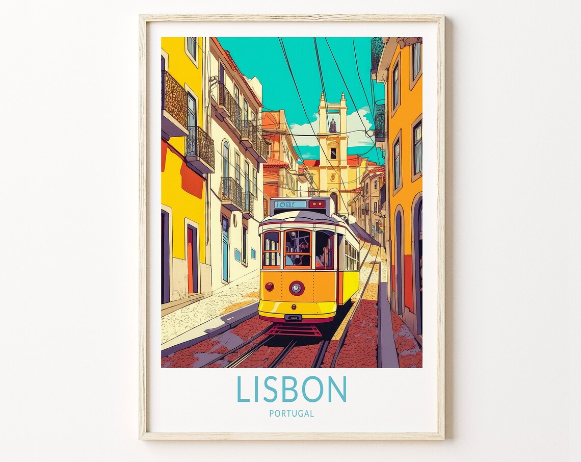 Lisbon Travel Poster, Europe Wall Art Print