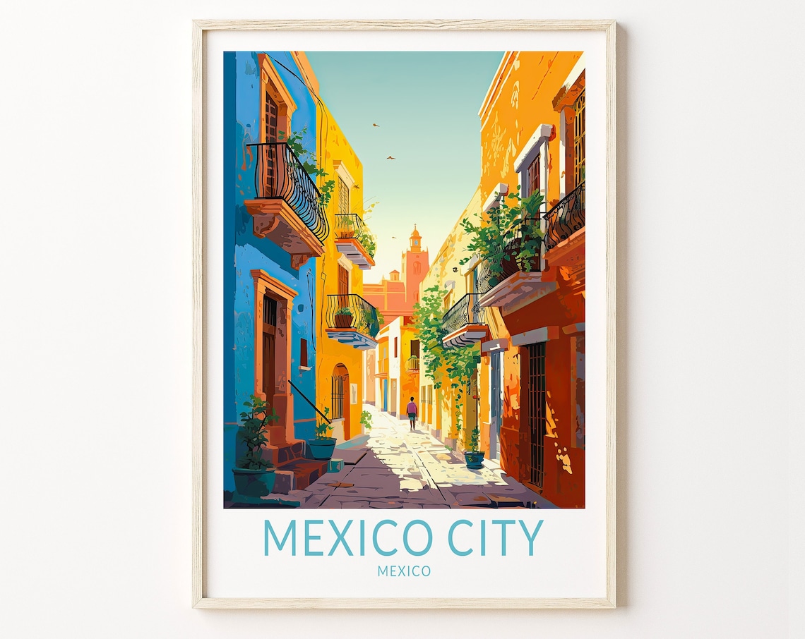 Mexico City Travel Poster, Ciudad De México