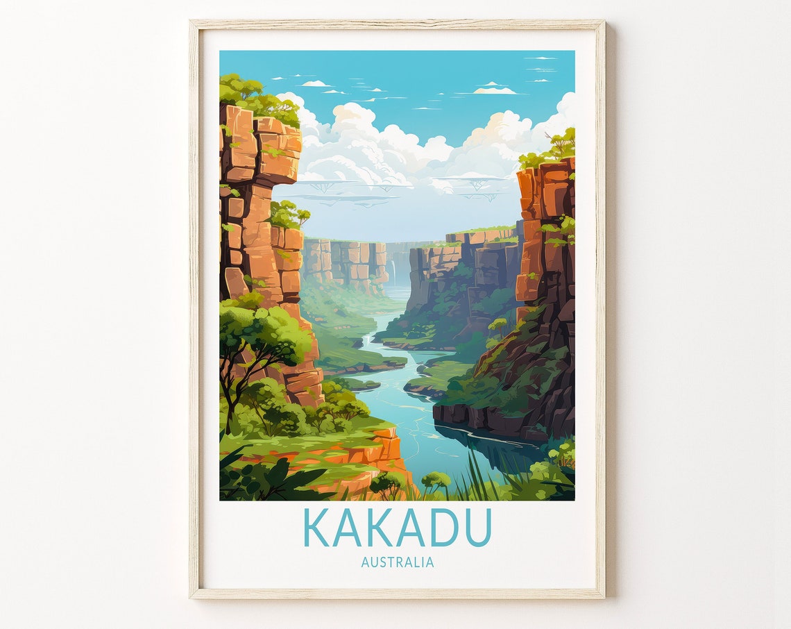 Kakadu Australia Sunlit Red Rock River Gorge Wilderness Poster
