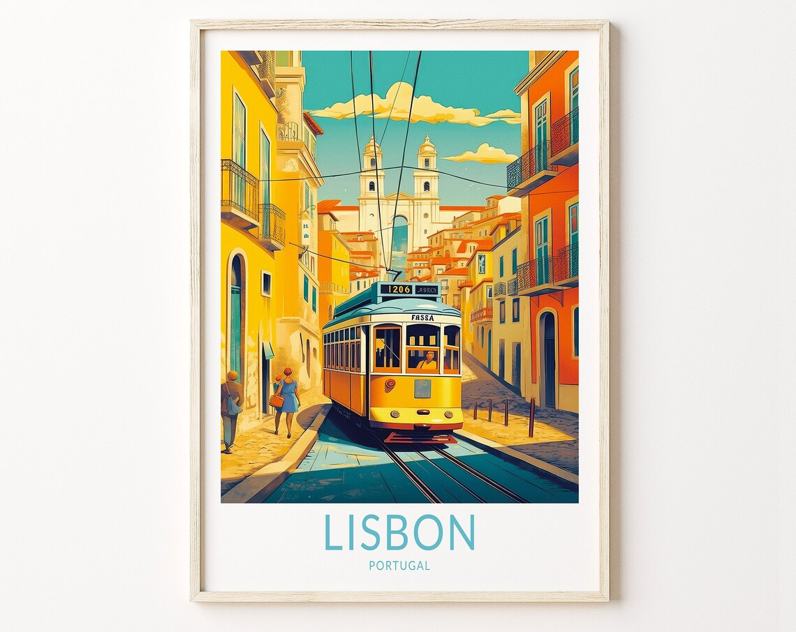 Lisbon Portugal Travel Poster, Lisbon Poster Print