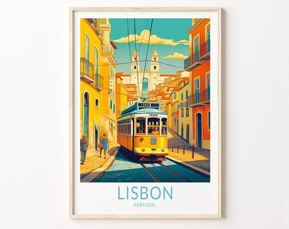 Lisbon Portugal Travel Poster, Lisbon Poster Print