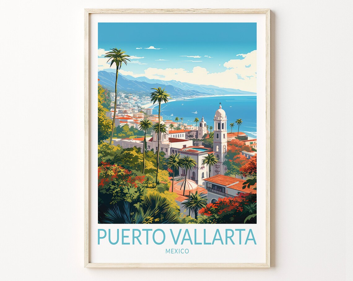 Puerto Vallarta Mexico Travel Poster, Guadalajara