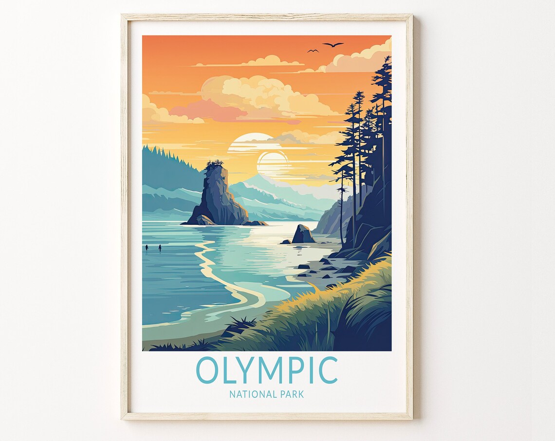 Olympic National Park Travel Poster, Washington State