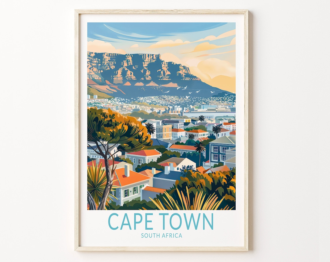 Cape Town South Africa Home Decor Travel Poster