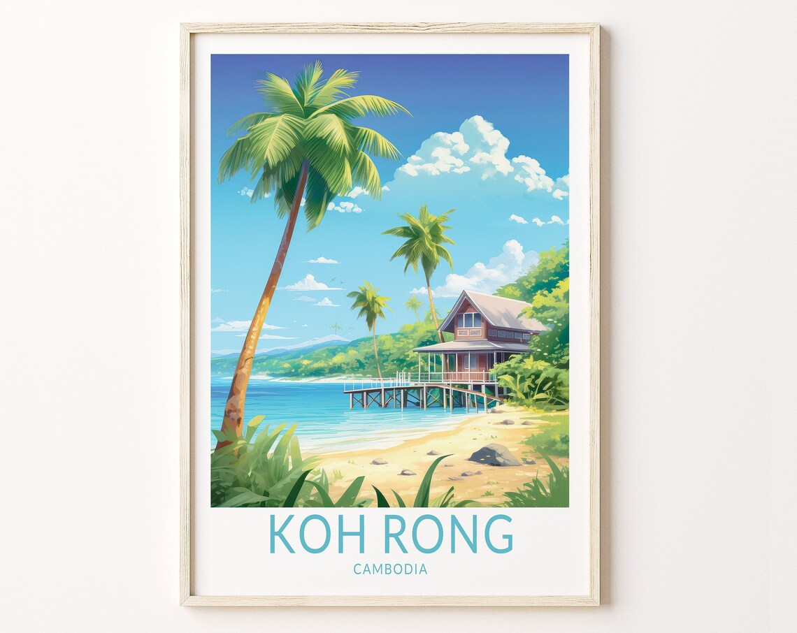 Koh Rong Cambodia Travel Poster, Asia Wall Art