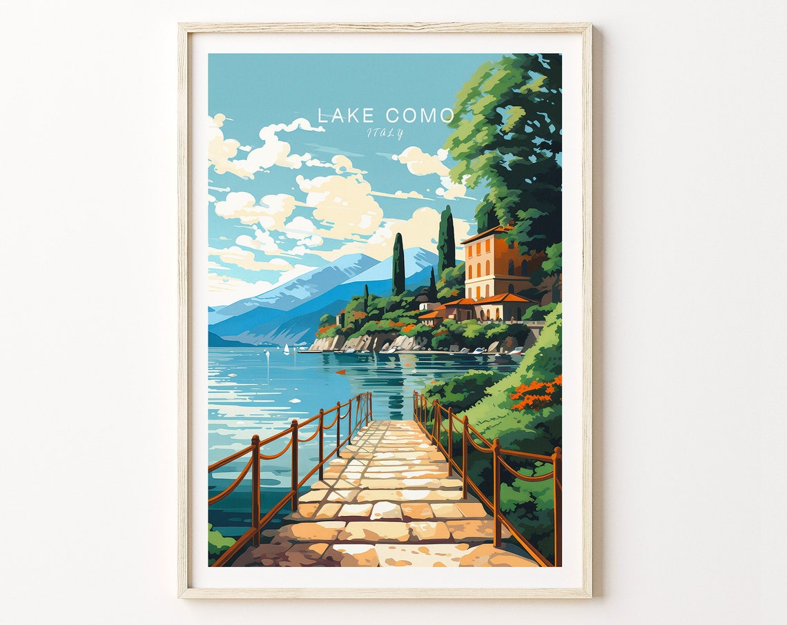 Lake Como Italy Print Wall Art Lake Como Italy Travel Poster Italy Wall Art Traveler Wall Decor Traveler Gift Travel Poster Italy Art