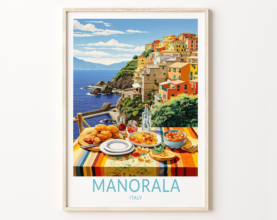 Manarola Italy Coast Travel Print Manarola Coastal Travel Poster Print Manarola Wall Art Food And Travel Wall Decor