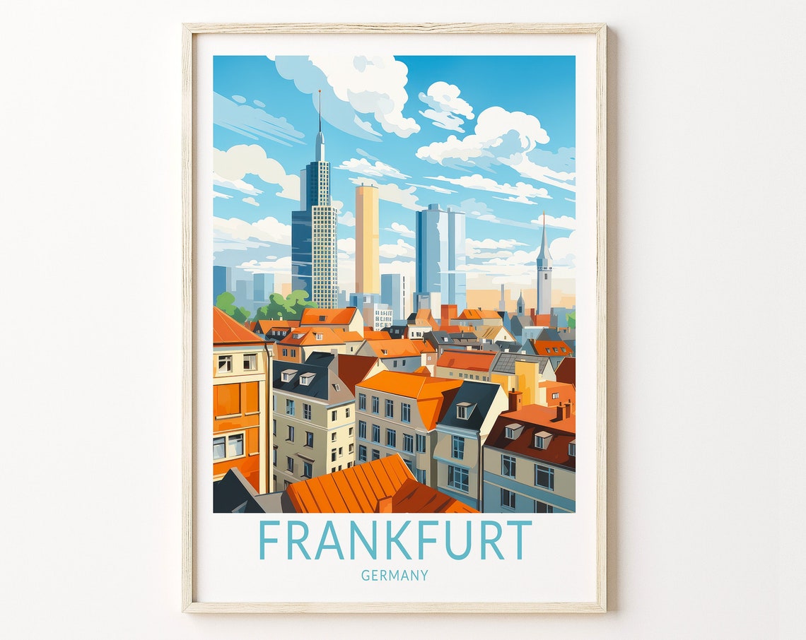 Frankfurt Germany Travel Poster Wall Art Frankfurt Germany Travel Poster Europe Travel Poster Frankfurt Germany Traveler Home Dcor