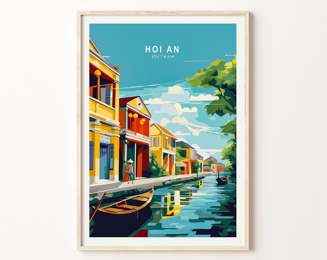 Hoi An Vietnam Travel Poster Hội An Vietnam Wall Art Custom Travel Poster City Travel Birthday Gifts Personalized Travel Poster