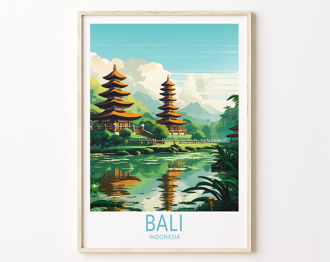 Bali Travel Print Bali Travel Poster Bali Island Indonesia Travel Poster Indonesia Travel Print Honeymoon Wedding Gift