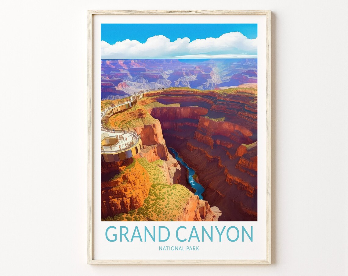 Grand Canyon Travel Poster, National Parks Wall Art