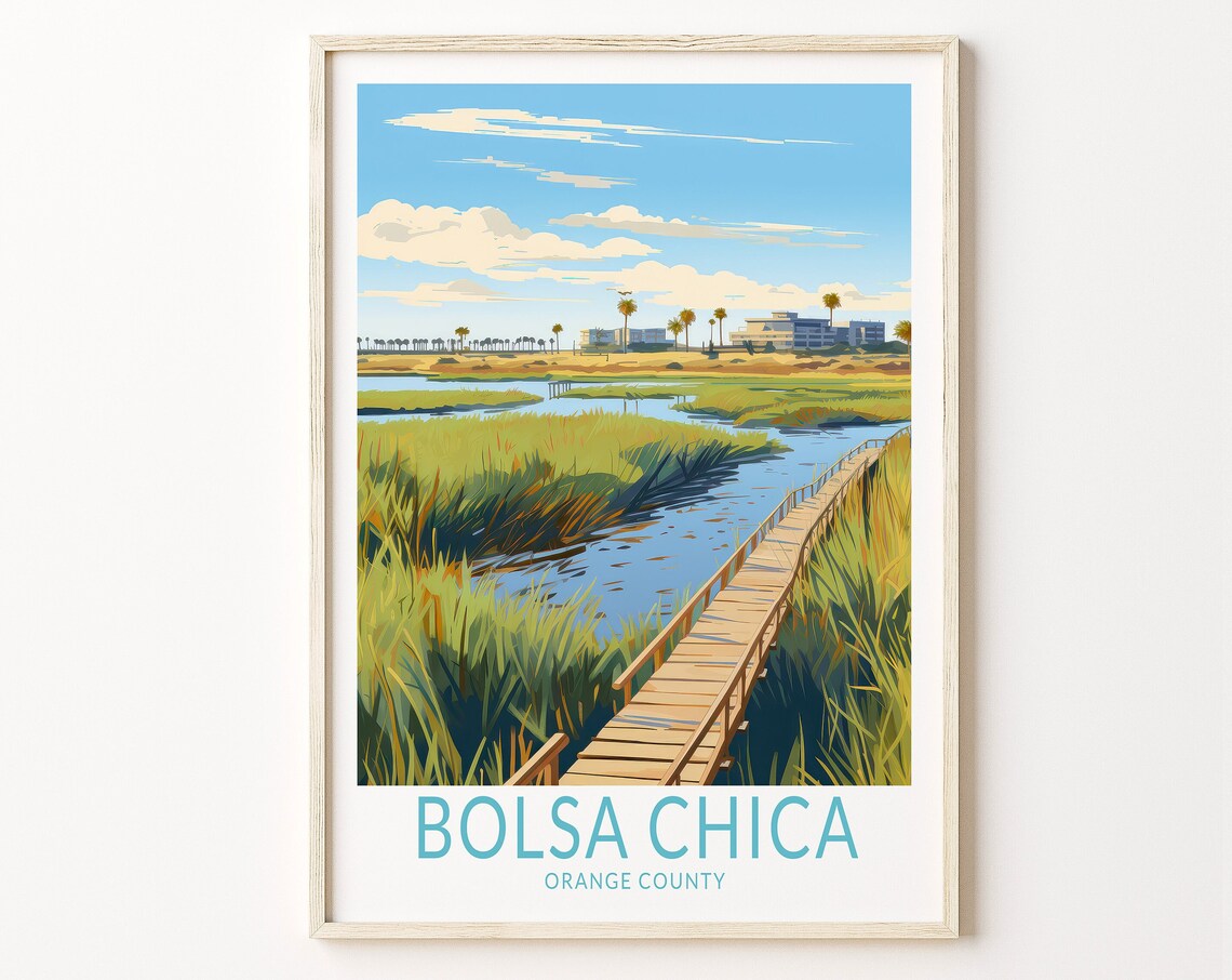 Bolsa Chica State Beach Travel Poster, Huntington Beach