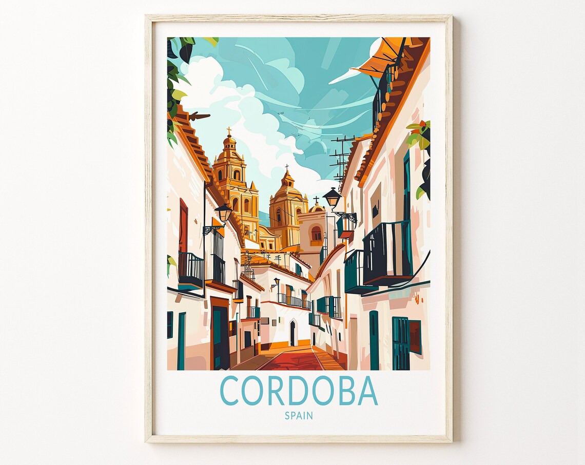 Cordoba Spain Travel Poster, Personalized Home Decor