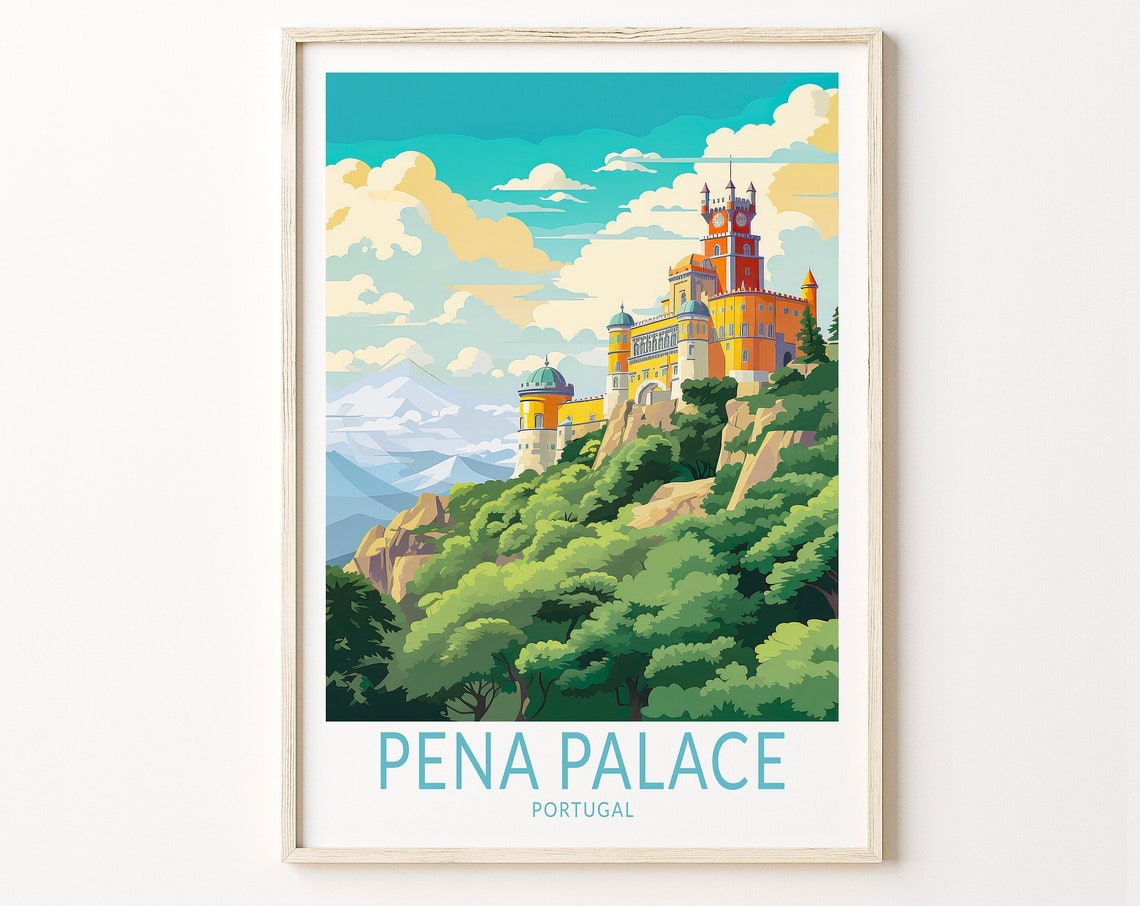 Pena Palace Portugal Travel Poster Wall Art Pena Palace Portugal Poster Portugal Wall Art Portugal Travel Print Travel Gift