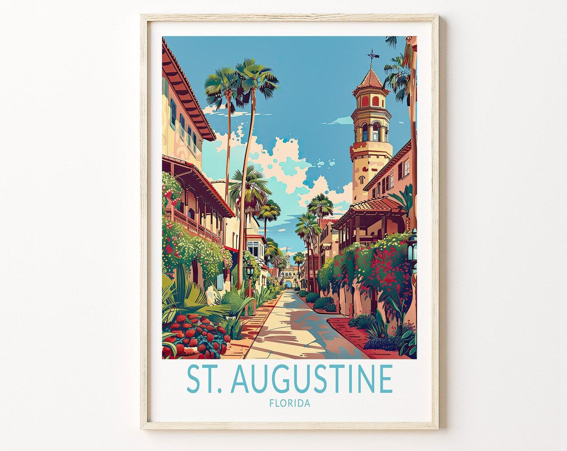 St. Augustine Florida Travel Poster, Personalised Gifts