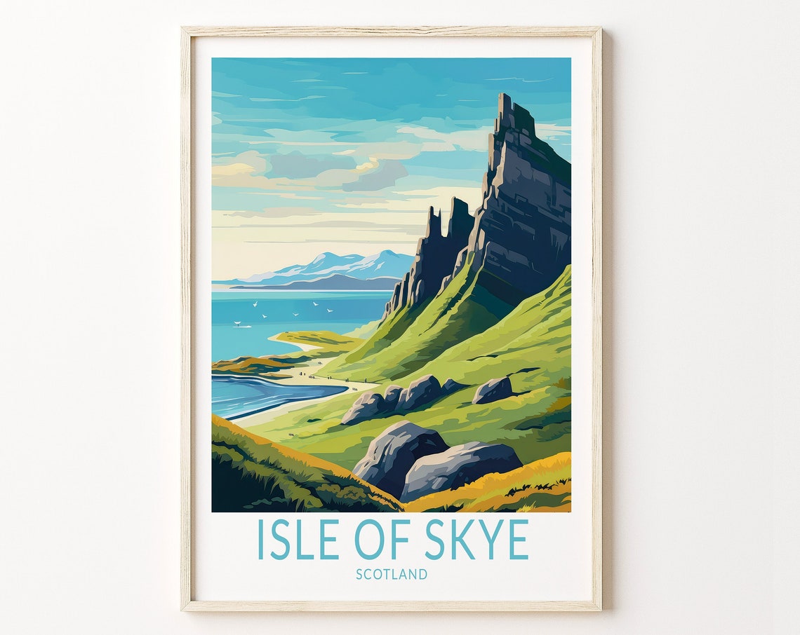 Isle Of Skye Travel Print Isle Of Skye Scotland Poster Print Isle Of Skye Wall Art Scotland Coast Wall Decor Custom Travel Poster