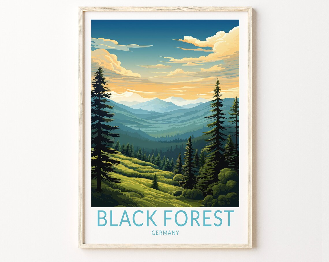 Black Forest Germany Travel Poster, Europe Travel Poster