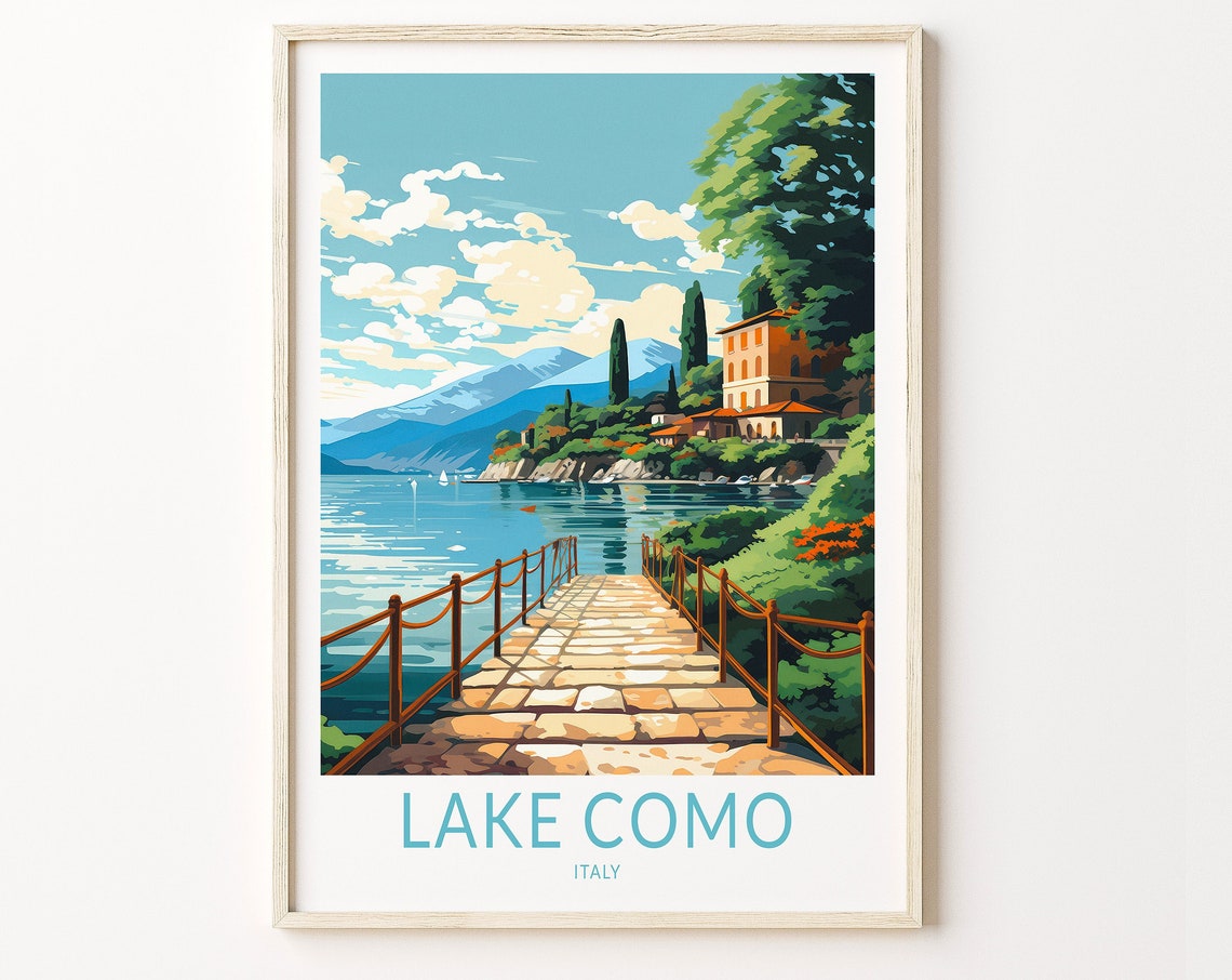 Lake Como Italy Print Wall Art Lake Como Italy Travel Poster Italy Wall Art Traveler Wall Decor Traveler Gift Travel Poster Italy Art