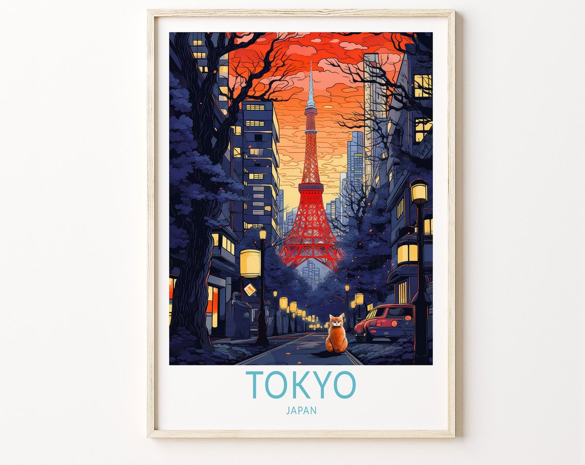 Tokyo Japan Asia Travel Print Japan Tokyo Travel Poster Print Tokyo City Wall Art Japan Tokyo Travel Wall Decor Birthday Gift