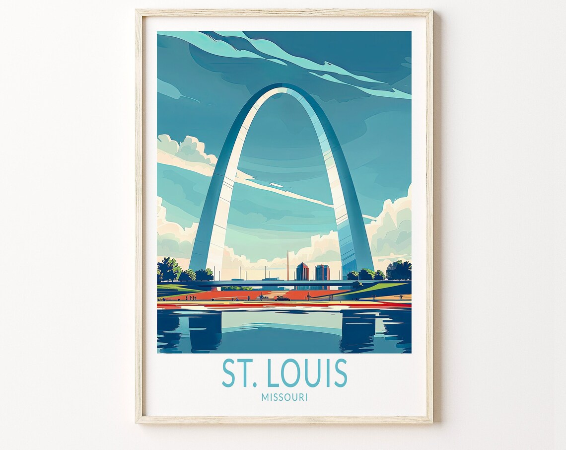 St. Louis Travel Poster, Gateway Arch Art Print