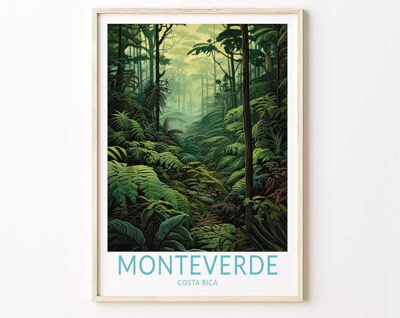 Monteverde Costa Rica Travel Poster, Wall Art Print