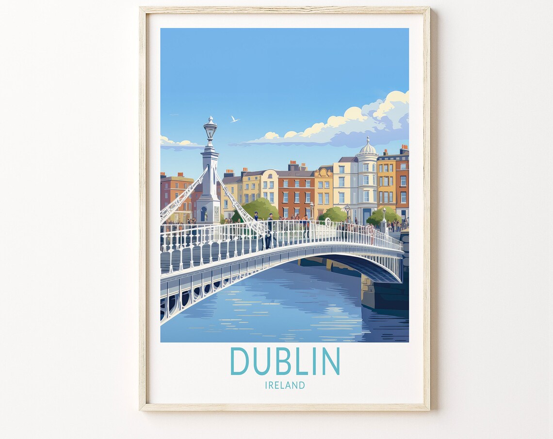 Dublin Ireland Travel Wall Art Poster Print