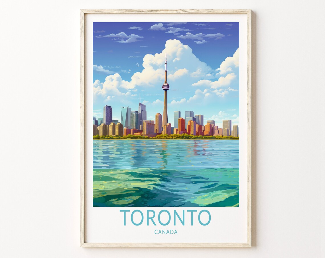 Toronto Skyline Travel Poster, Canada City View