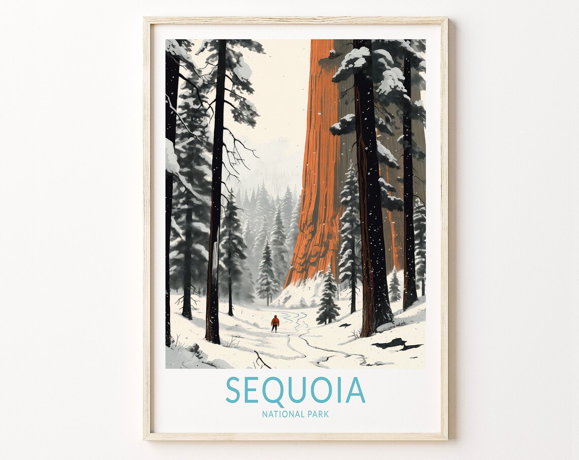 Sequoia National Parks Travel Poster, Travel Poster