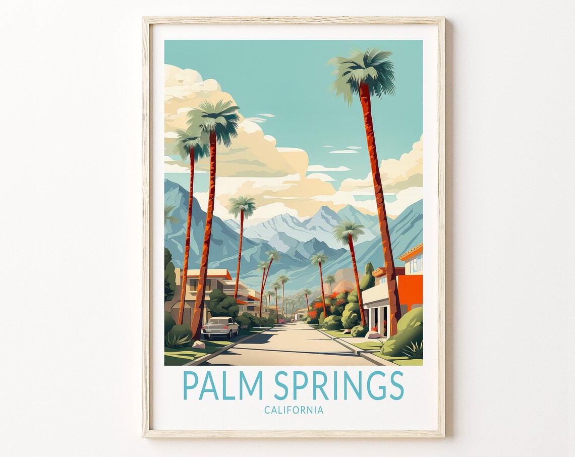Palm Springs Travel Poster, California City Art Print
