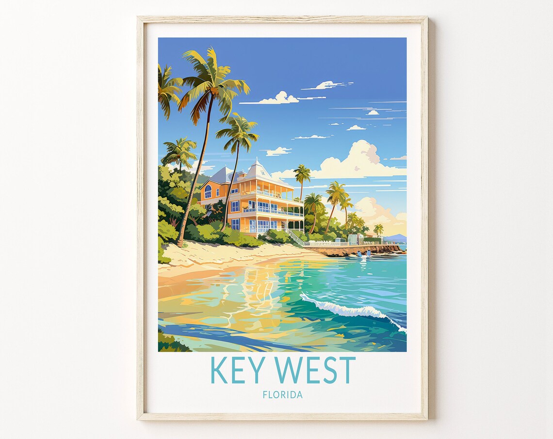 Key West Custom Travel Poster, Florida Art Print