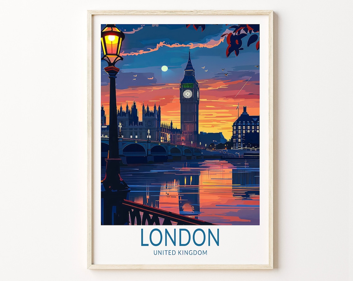 London, England Travel Poster, United Kingdom