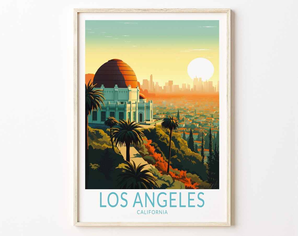 Los Angeles Travel Poster, Griffith Observatory Wall Art