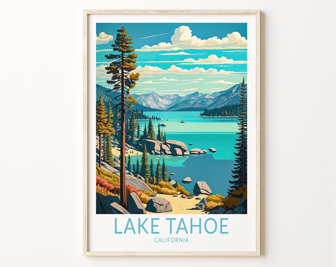 Lake Tahoe National Park Travel Poster, Wall Art