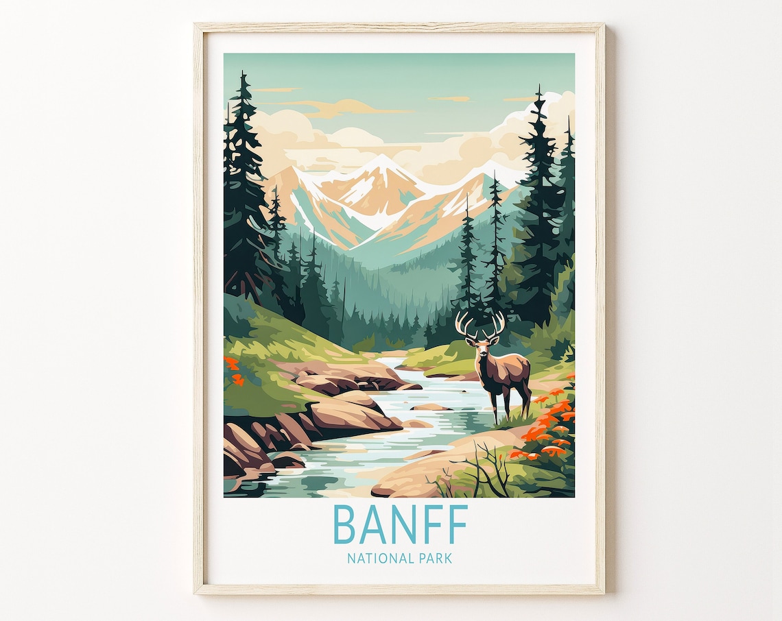 Banff National Park Travel Poster, Banff Canada