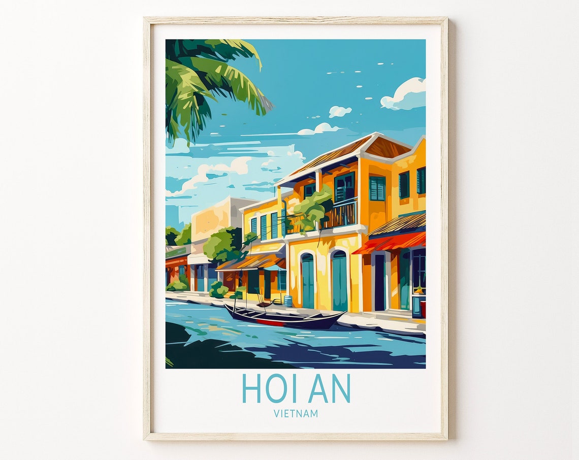 Hoi An Vietnam Travel Poster Hội An Vietnam Wall Art Custom Travel Poster City Travel Birthday Gifts Personalized Travel Poster