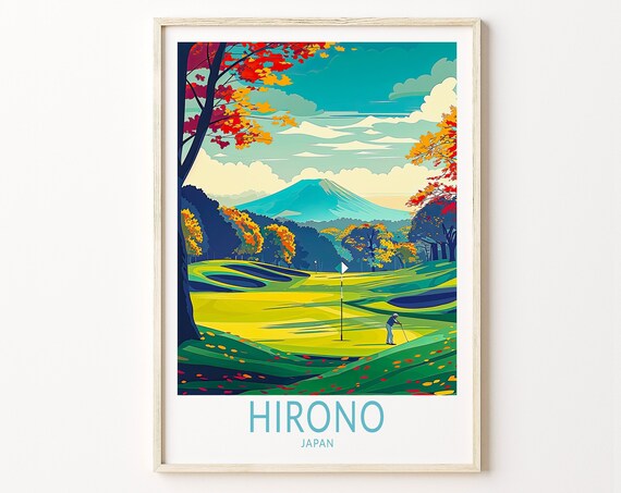 Hirono Japan Travel Poster Japan Wall Art Hirono Japan Golf Poster Travel Home Decor Personalised Gifts Birthday Present