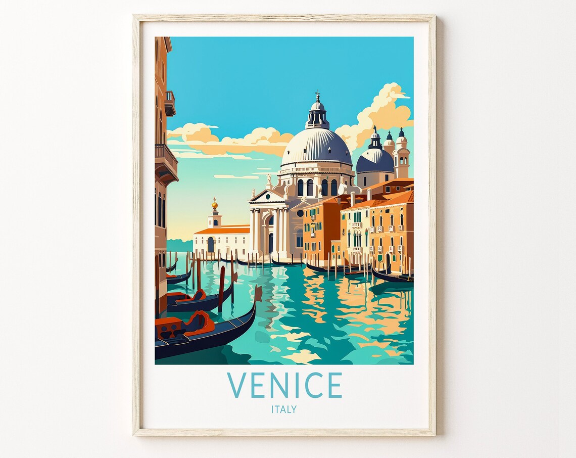 Venice Italy Travel Poster, European City View