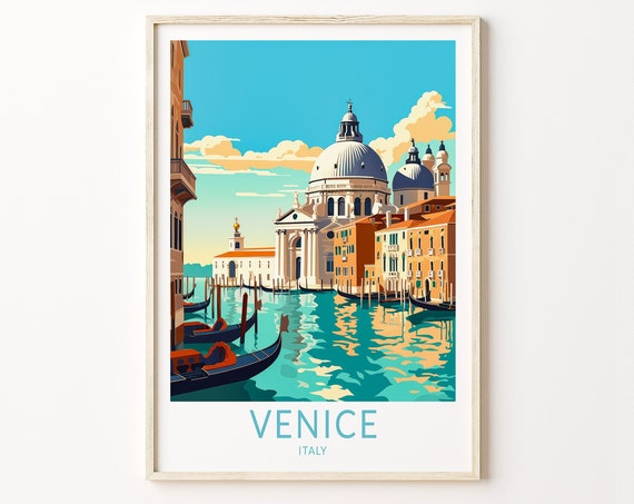 Venice Italy Travel Poster, European City View