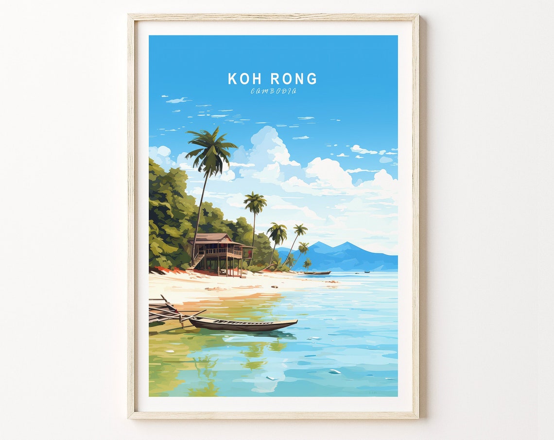 Koh Rong Cambodia Travel Print Cambodia Travel Art Wall Decor Koh Rong Cambodia Home Decor Wall Art Travel Poster Gifts