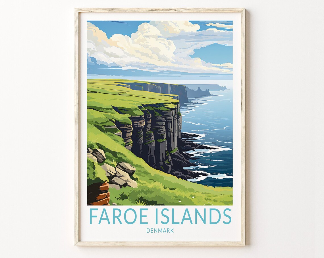Faroe Islands Travel Poster Wall Art Faroe Islands Poster Faroe Islands Travel Wall Art Faroe Islands Travel Wall Art Poster