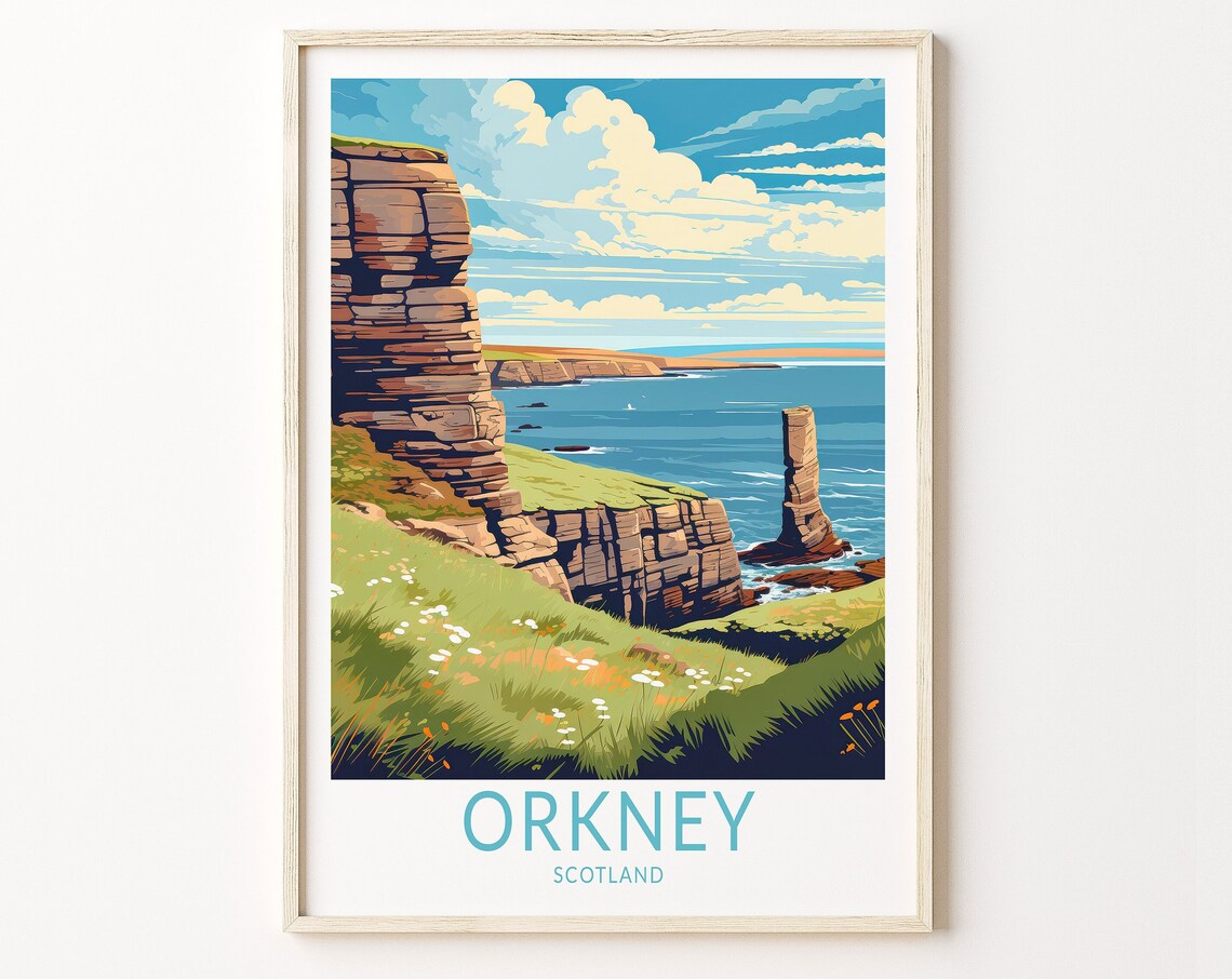Orkney Travel Poster, Scotland Art Print