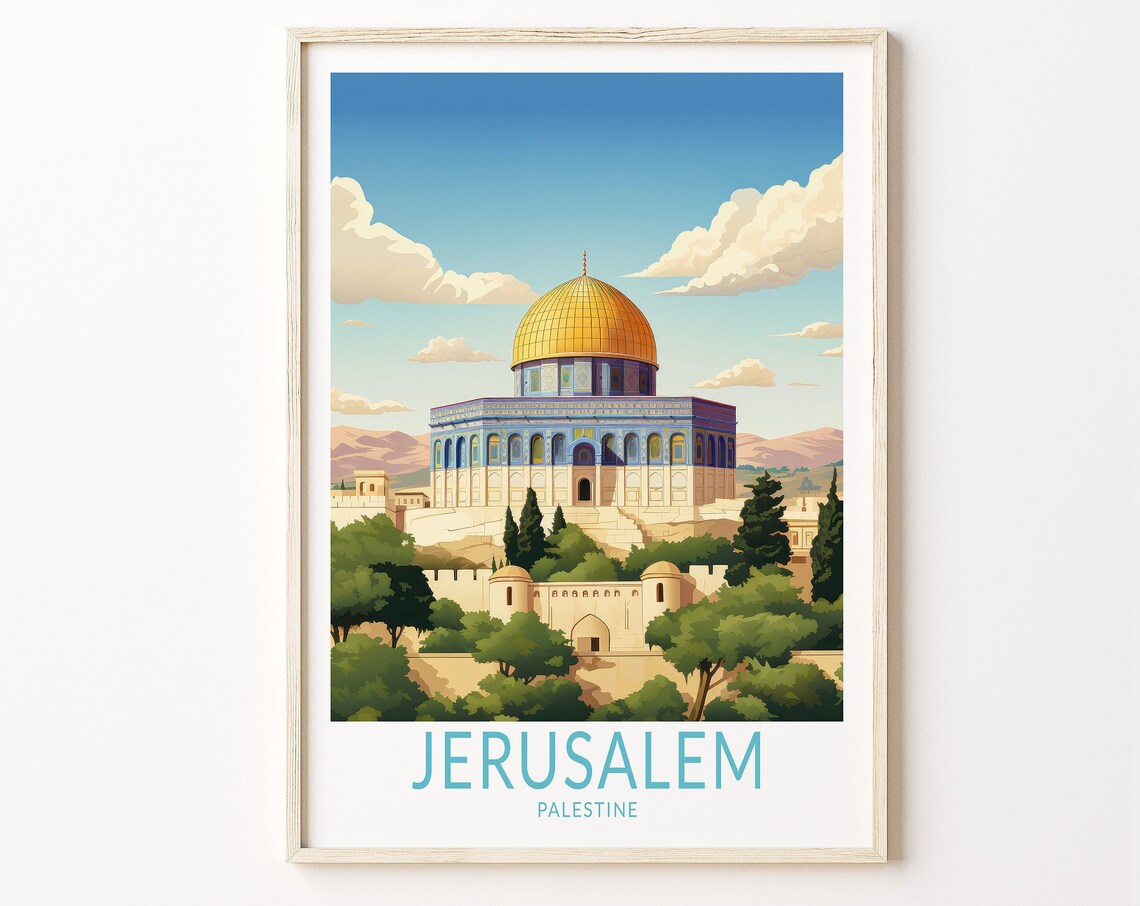 Jerusalem Palestine Travel Poster, Personal City Print