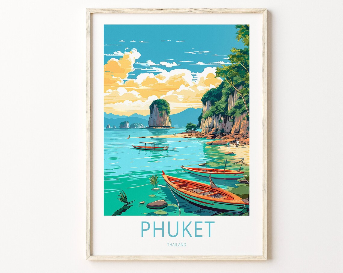 Phuket Travel Poster, Thailand City Wall Art