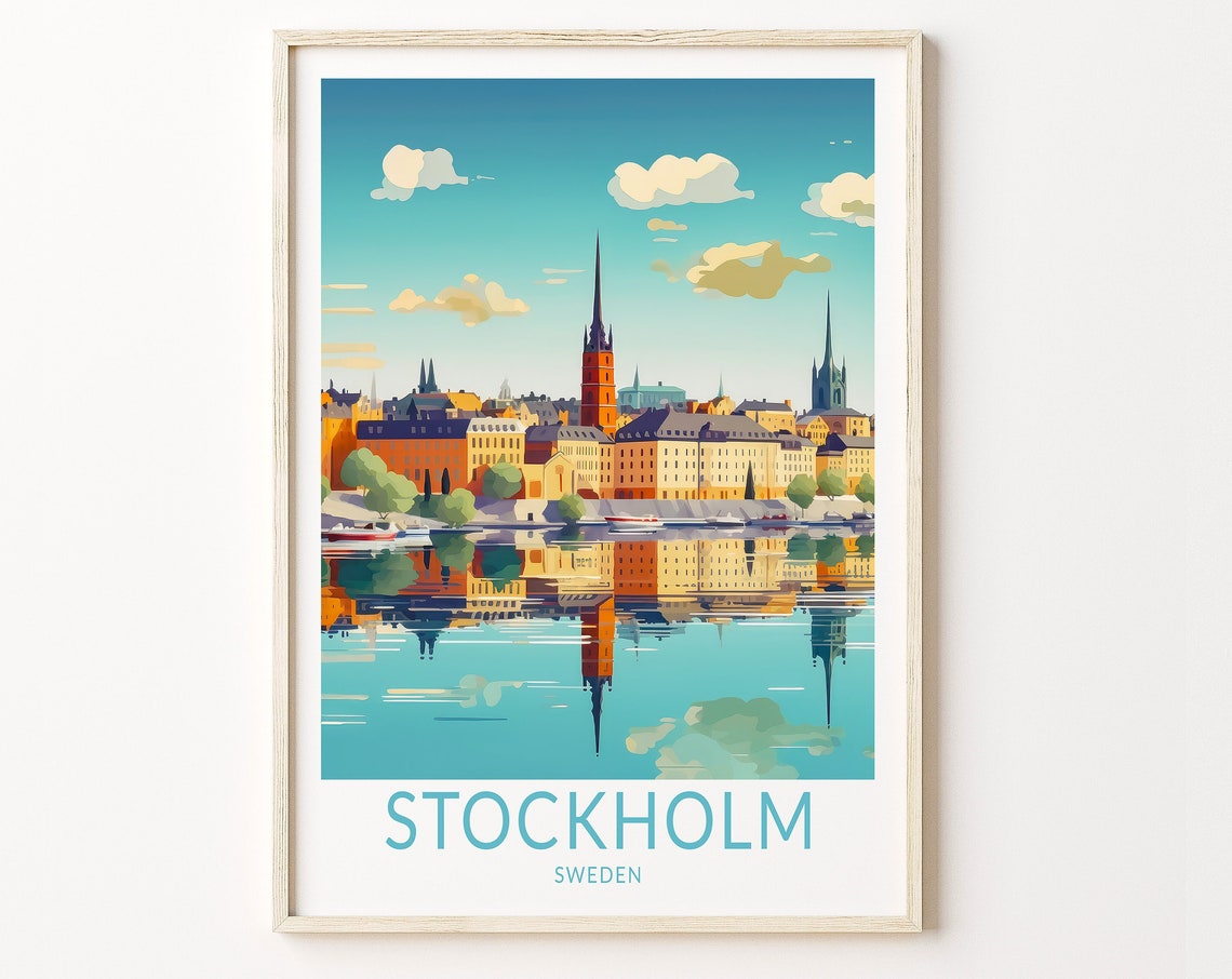 Stockholm Sweden Travel Print Stockholm City Poster Print Sweden Wall Art Sweden Stockholm Trendy Travel Wall Decor Stockholm Sweden