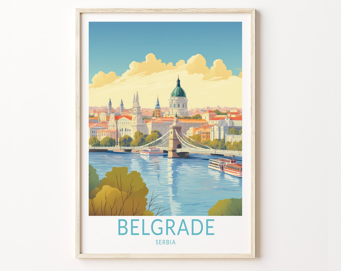 Belgrade Travel Poster Belgrade Serbia Travel Art Poster Home Decor Wall Art Belgrade Serbia City Travel Print Travel Gifts